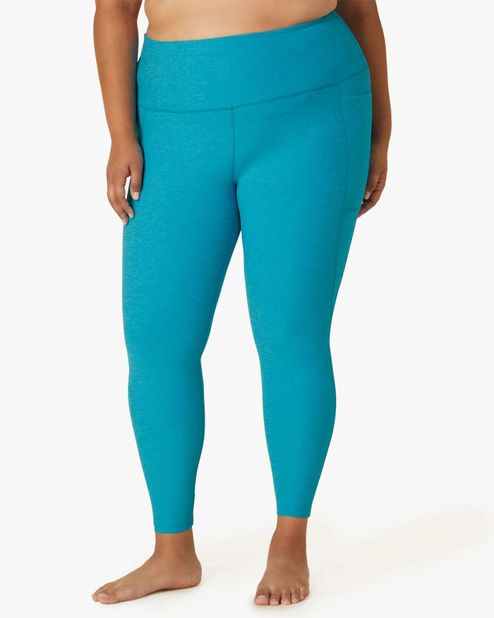 Blue Glow $|& Beyond Yoga Spacedye Out Of Pocket High Waist Midi Legging - VOF Front