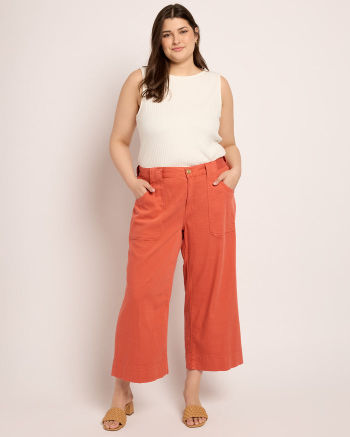 Red Clay $|& Liverpool Stride Utility Wide Leg Crop - UGC On Fig