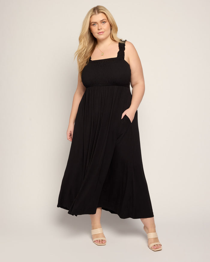 Black $|& SEAS Westbreeze Smocked Maxi Dress - UGC On Fig