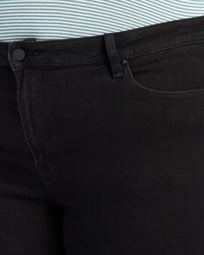 Black Beauty $|& Mica Denim Wide Leg Cropped Jeans - SOF Detail