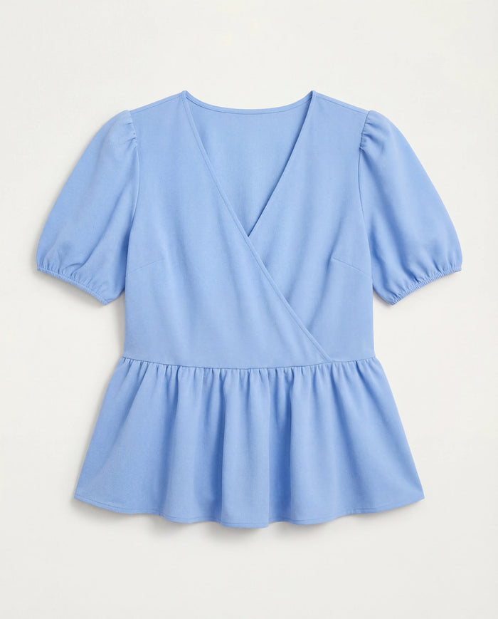 Sky $|& Loveappella Wrap Tie Top - Hanger Detail