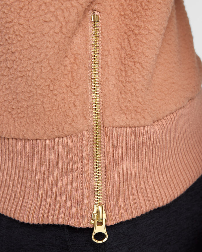 Mocha Moose $|& Interval Polar Fleece Full Zip - SOF Detail