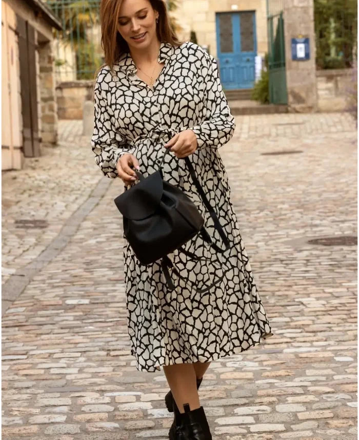 Pregnancy and nursing shirt dress Lina ivory - Robes