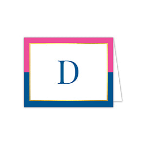 Preppy Duo Gold Foil Monogram Note, Assorted Letters