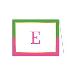 Preppy Duo Gold Foil Monogram Note, Assorted Letters