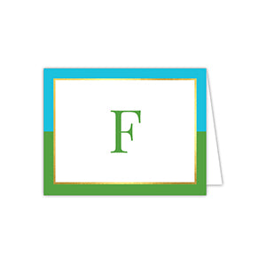 Preppy Duo Gold Foil Monogram Note, Assorted Letters