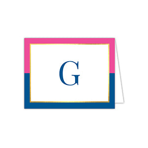 Preppy Duo Gold Foil Monogram Note, Assorted Letters