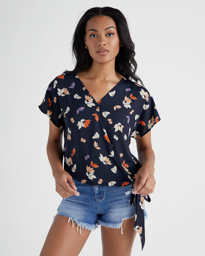 Dark Navy Floral / XS