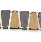 Pyramid geometric laser-cut wood bracelet, third colorway, made in USA