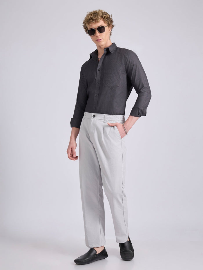 men's Micro Houndstooth Shirt - Dark Heather Gray