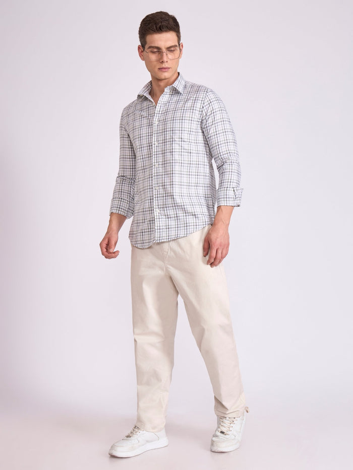 Men's Checkered Shirt in Light gray