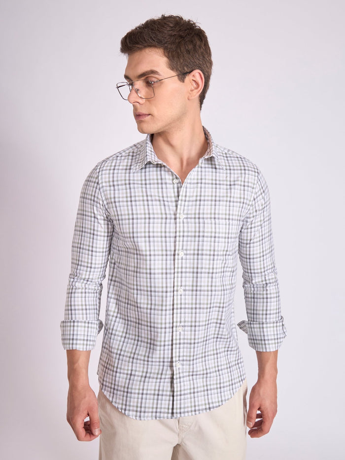 Men's Checkered Shirt in Light gray