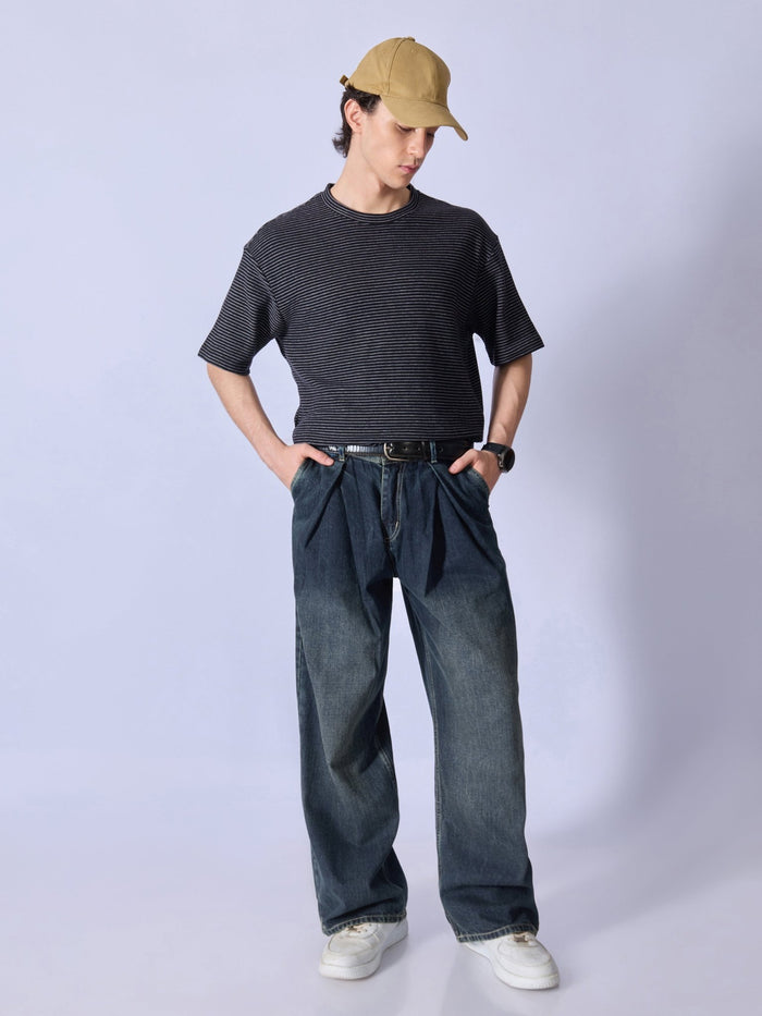 Men's  Baggy Pleated Jeans