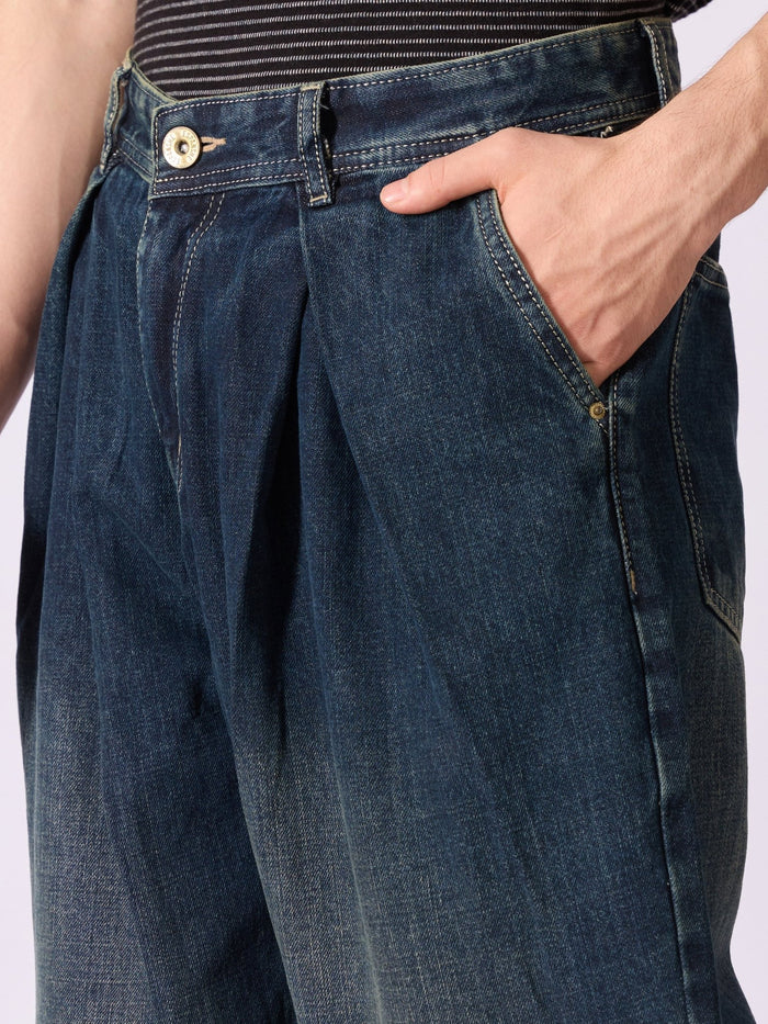 Men's  Baggy Pleated Jeans
