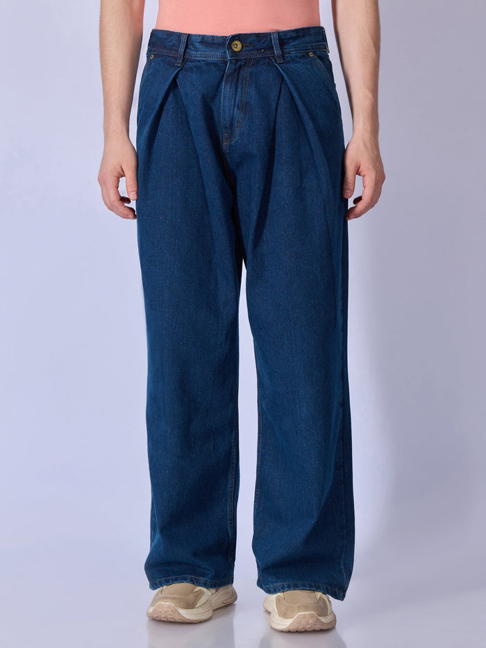 Men's  Baggy Pleated Jeans