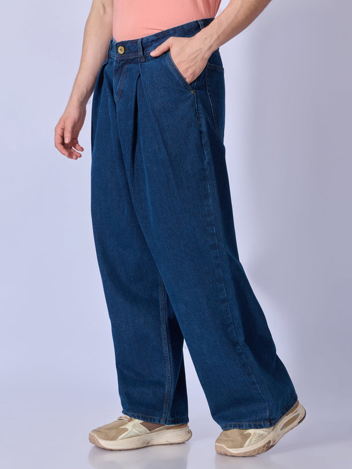 Men's  Baggy Pleated Jeans