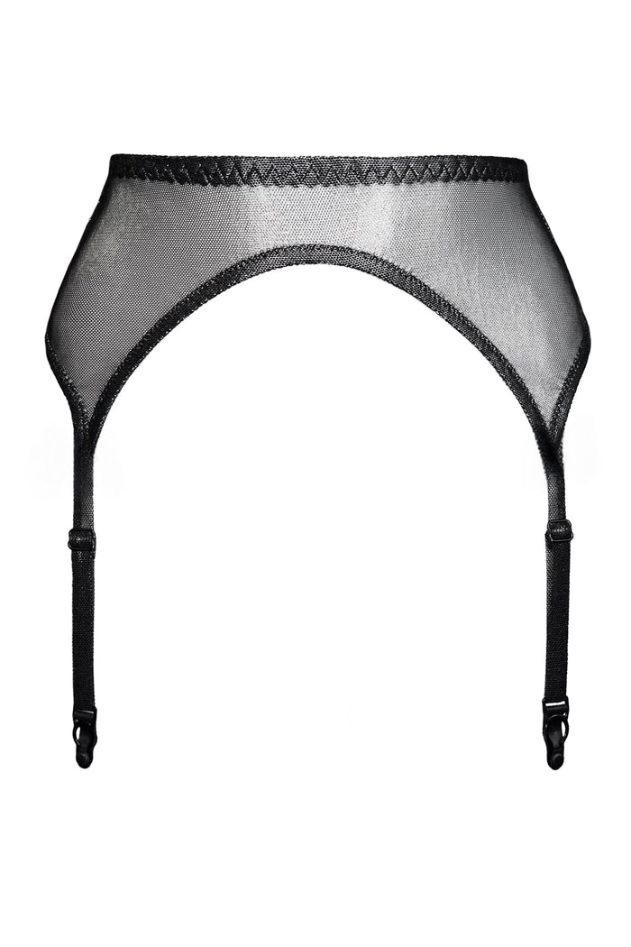 Ramonda black silver garter belt - yesUndress