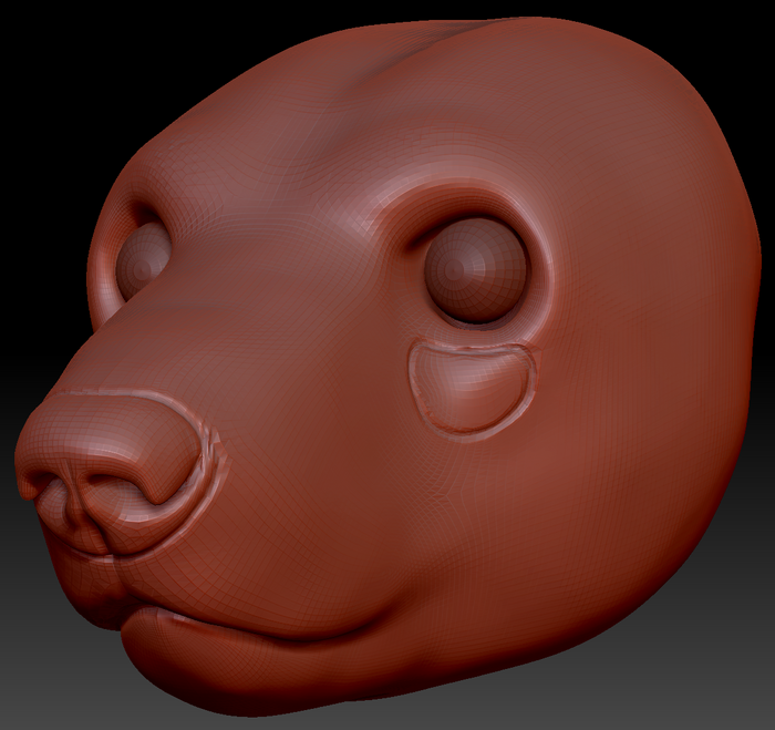 Realistic Polar Bear Head Base
