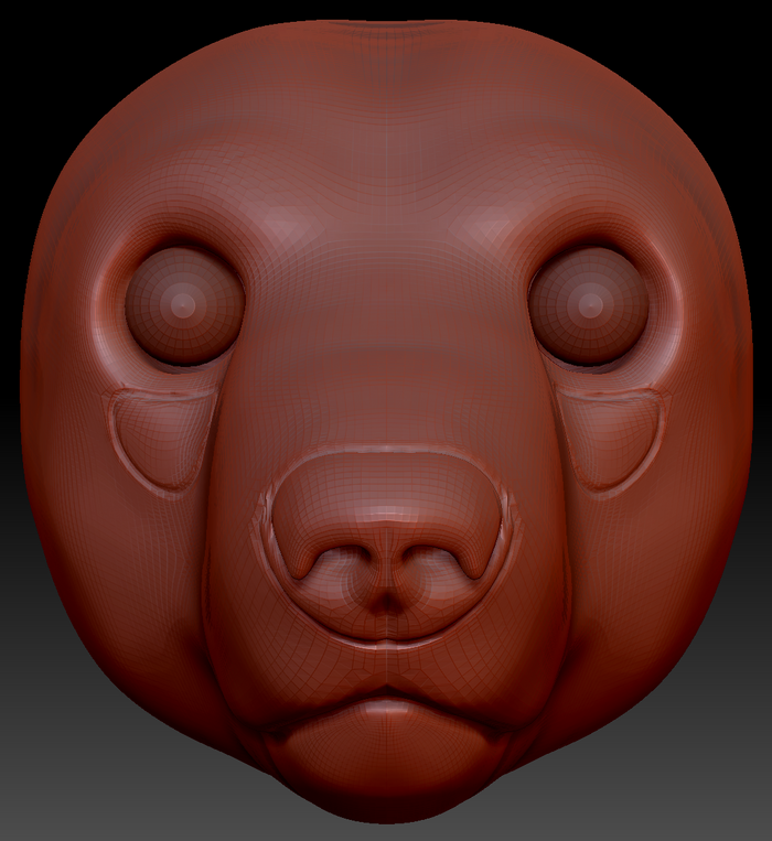 Realistic Polar Bear Head Base