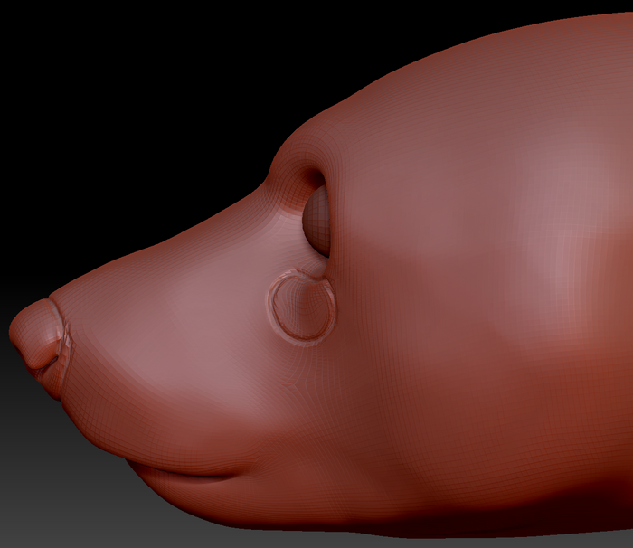 Realistic Polar Bear Head Base