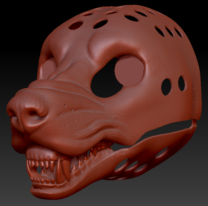 Realistic Wolf Head Base Variant 1