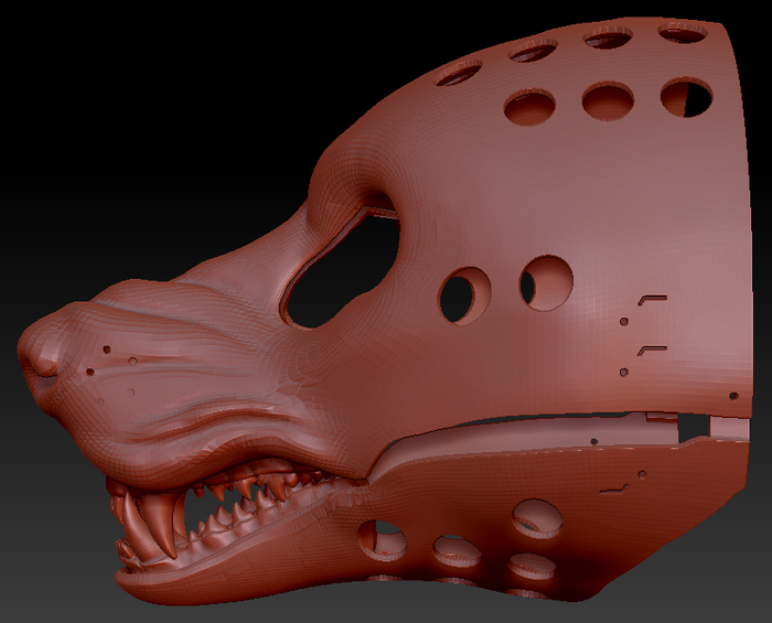 Realistic Wolf Head Base Variant 1