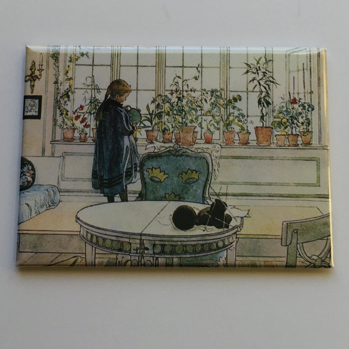 Rectangle Magnet, Carl Larsson The flower window