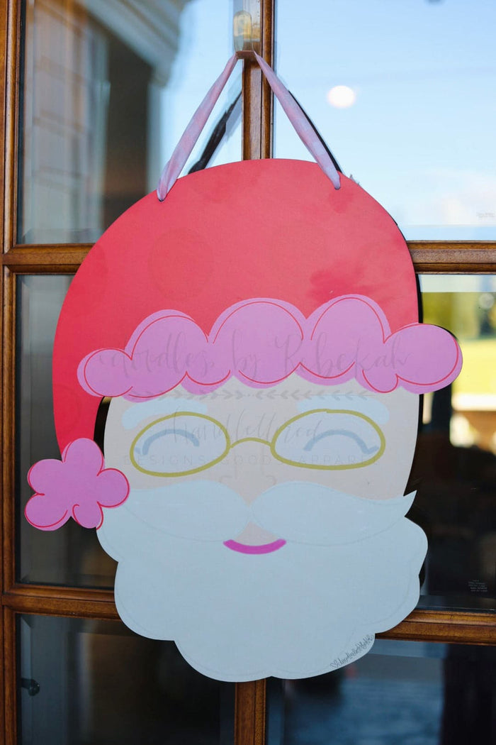 Red and Pink Santa Doorhanger - Topper