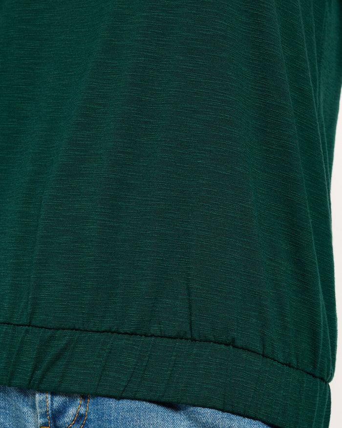 Hunter Green $|& SEAS Redwood City Banded Slub Tank - SOF Full Front