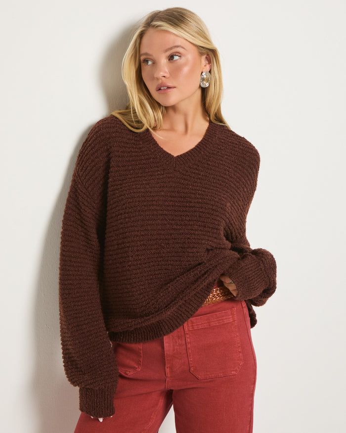 Mahogany $|& SEAS Redwood Retreat Sweater - SOF Front