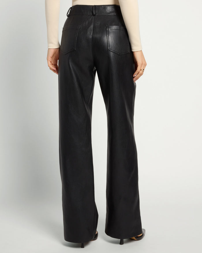 Black $|& Lucy Paris Reeve Vegan Leather Pant - SOF Back