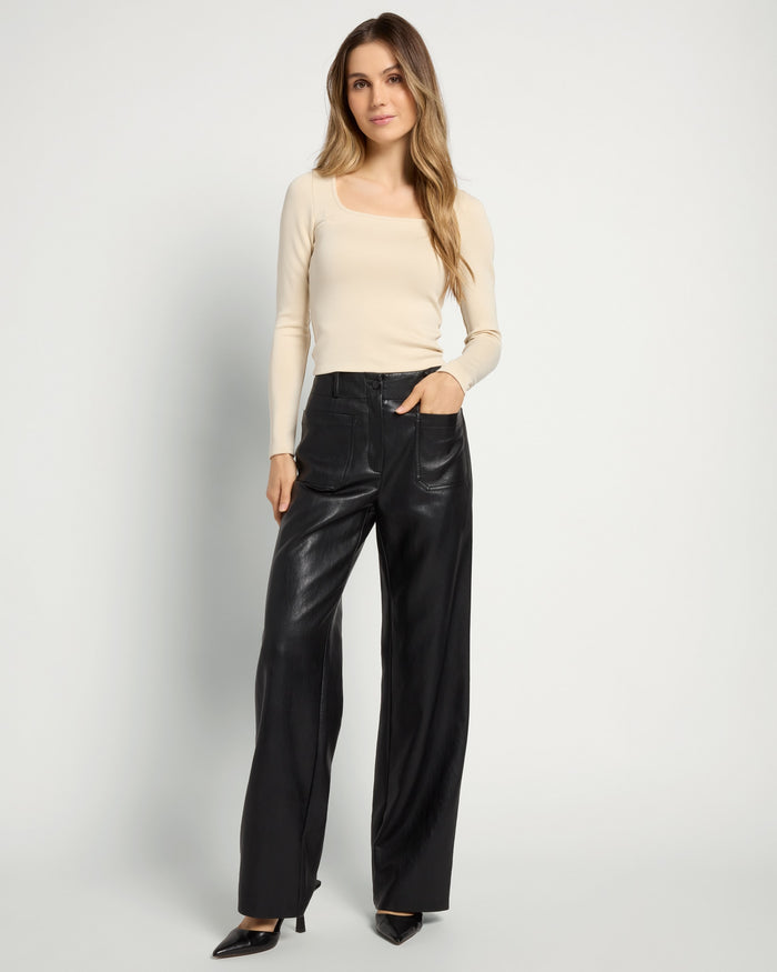 Black $|& Lucy Paris Reeve Vegan Leather Pant - UGC On Fig