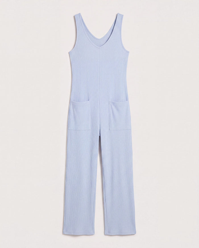Denim Blue $|& SEAS Rested Jumpsuit - Hanger Detail