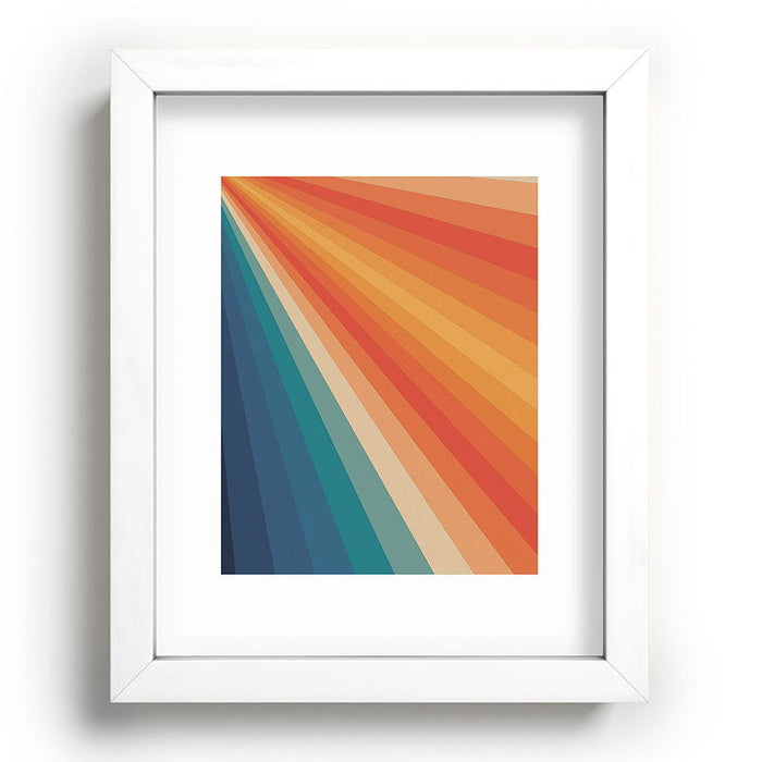 Retro 70s Sunrays Recessed Framing Rectangle