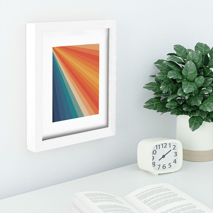 Retro 70s Sunrays Recessed Framing Rectangle