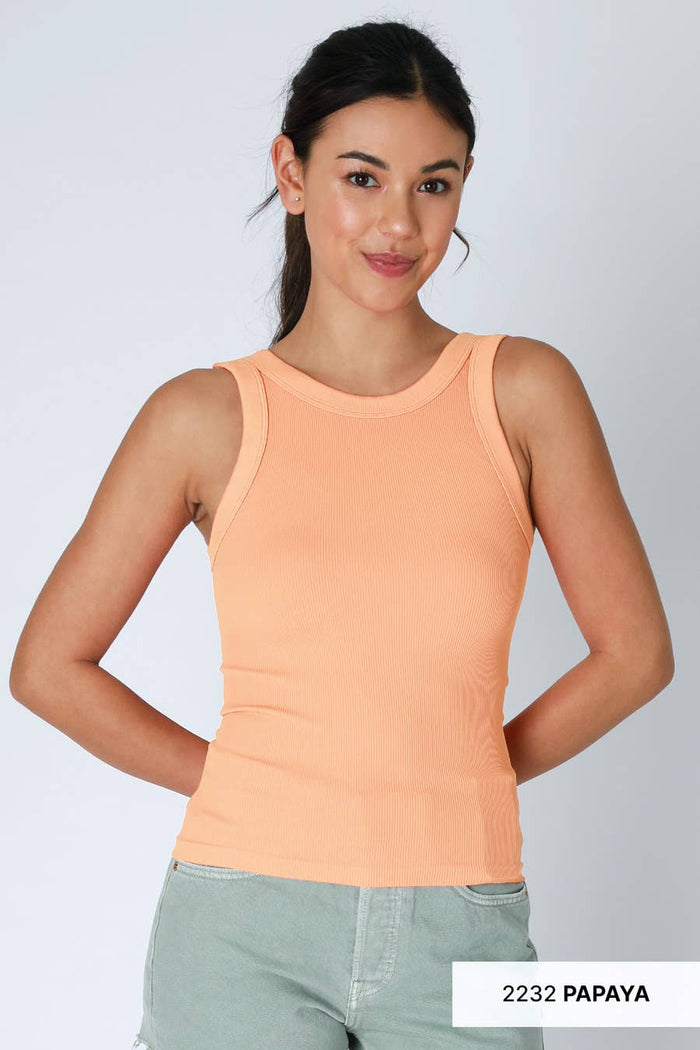 Reversible Ribbed Tank Top ~ Guacamole