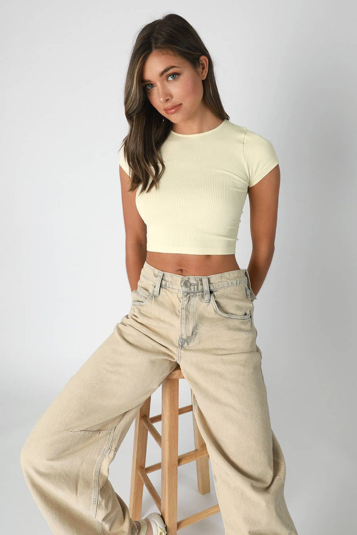 Ribbed Baby Tee ~ White