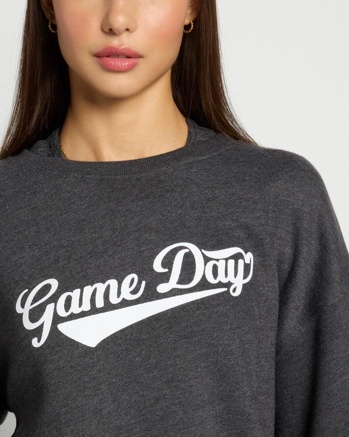 Heather Obsidian $|& Interval Rise Crewneck Pullover - SOF Full Front