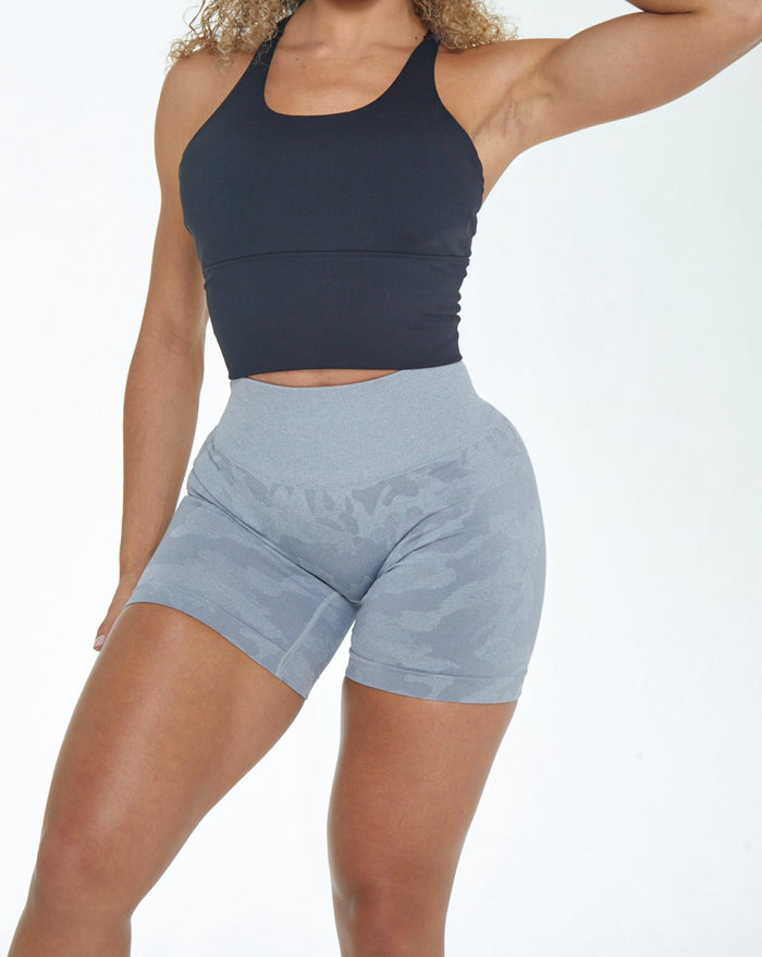 Rita Camo Seamless Shorts - Grey