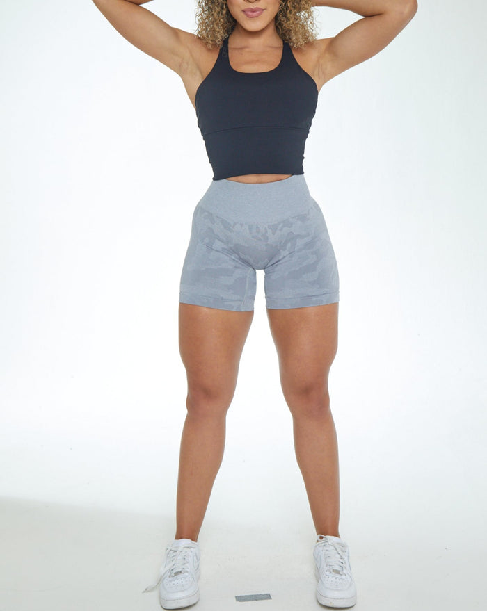 Rita Camo Seamless Shorts - Grey