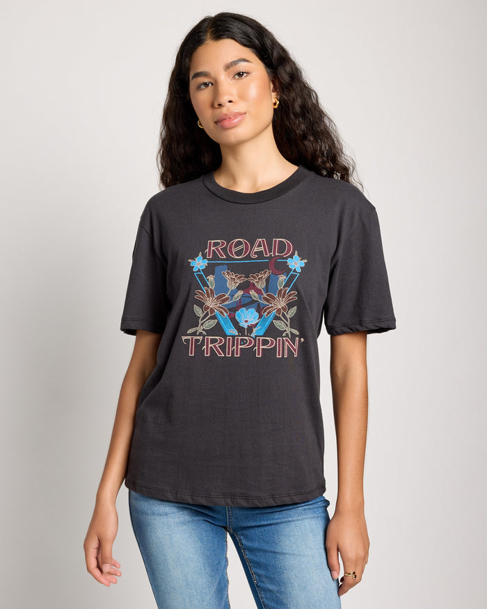 Faded Black $|& Herizon Road Trippin Easy Day Tee - SOF Front
