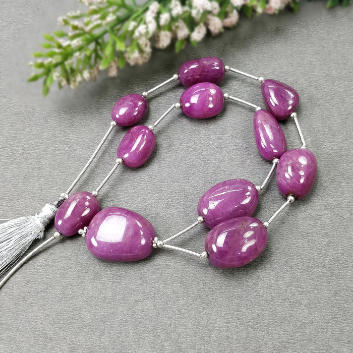 RUBY Gemstone Cabochon Loose Beads : 258.55cts Natural Untreated Unheated Ruby Oval Shape Plain Beads 14*11mm - 21.5*17.5mm