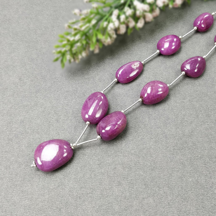 RUBY Gemstone Cabochon Loose Beads : 258.55cts Natural Untreated Unheated Ruby Oval Shape Plain Beads 14*11mm - 21.5*17.5mm