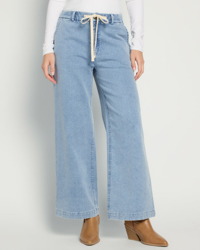 Denim $|& Thread & Supply Rylee Knit Denim Pants - SOF Front