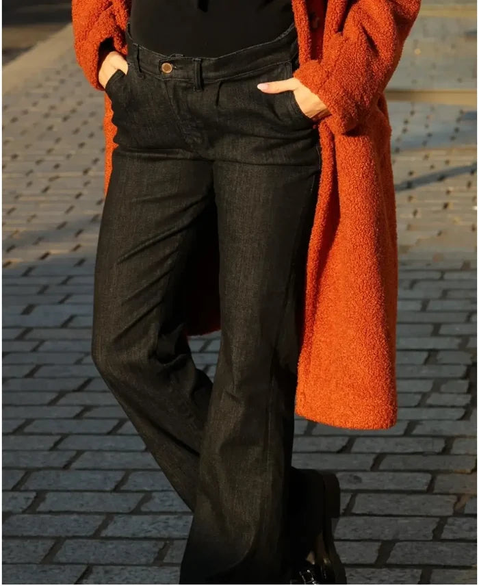 Sabrina black flare pregnancy and post partum jeans