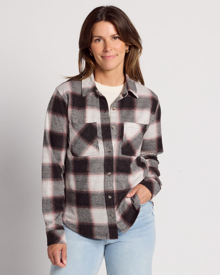 White Rose Plaid $|& Thread & Supply Saja Shirt - SOF Front