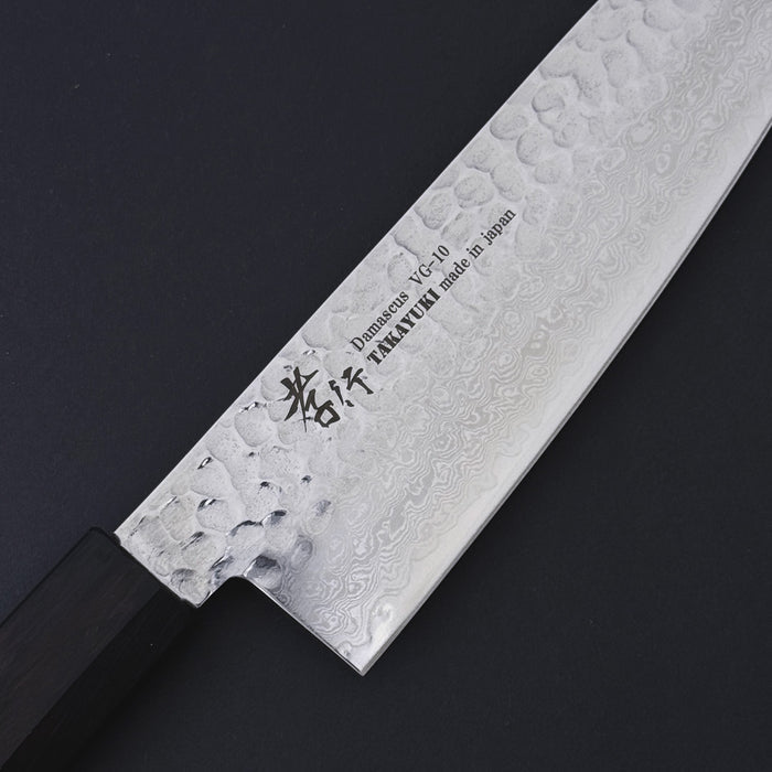 Sakai Takayuki Damascus Hammered VG-10 Santoku 170mm Logo Engraved