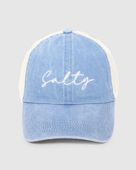 Denim Blue $|& David & Young Salty Mesh Back Baseball Cap - VOF Detail