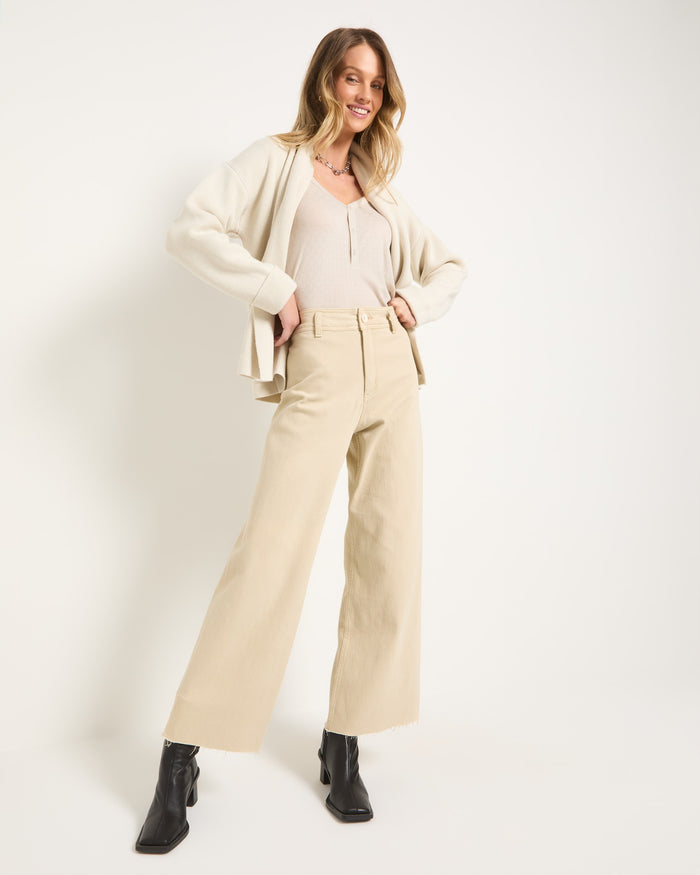 Birch $|& SEAS Salty Wide Leg Twill Cropped Pant - UGC On Fig