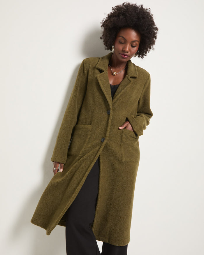 Olive Branch $|& SEAS Samantha Sherpa Coat - SOF Front